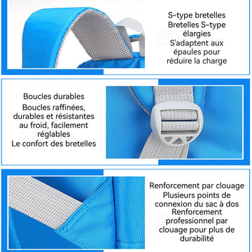 artable 45 x 30 x 20 cm grande capacité imperméable adapté aux garçons et aux filles du CP au CM2 cartable pour enfants rose